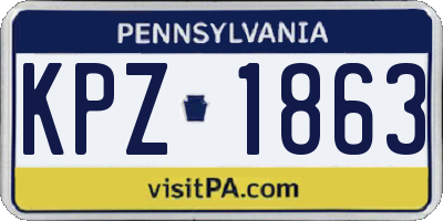 PA license plate KPZ1863