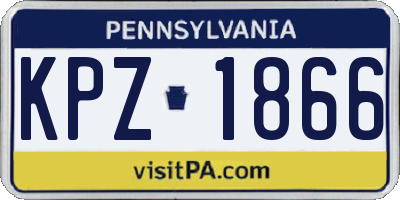 PA license plate KPZ1866