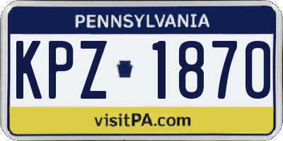 PA license plate KPZ1870