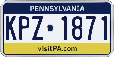 PA license plate KPZ1871