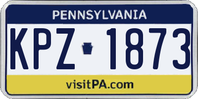 PA license plate KPZ1873