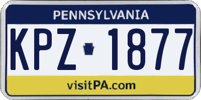 PA license plate KPZ1877
