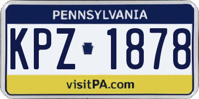 PA license plate KPZ1878