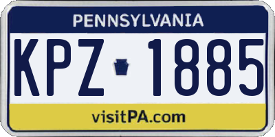 PA license plate KPZ1885