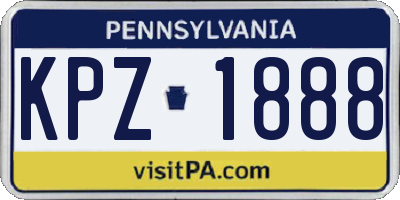 PA license plate KPZ1888