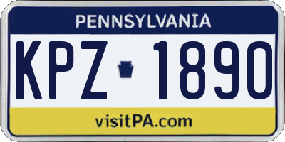 PA license plate KPZ1890