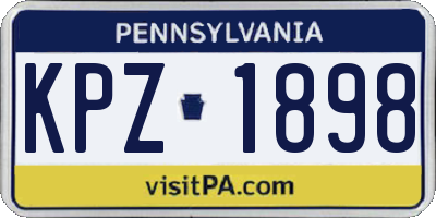 PA license plate KPZ1898
