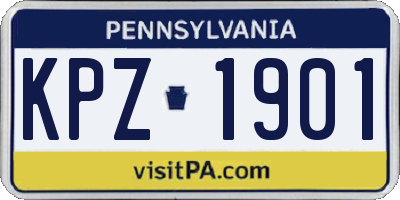 PA license plate KPZ1901