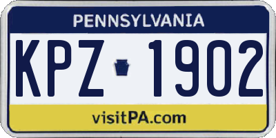 PA license plate KPZ1902
