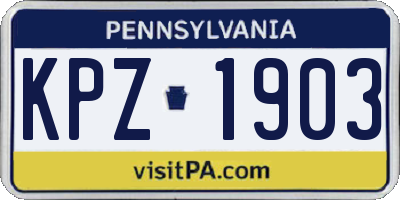 PA license plate KPZ1903