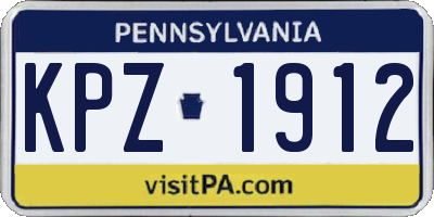 PA license plate KPZ1912