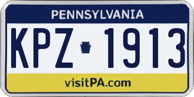 PA license plate KPZ1913