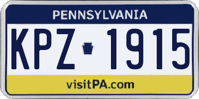 PA license plate KPZ1915