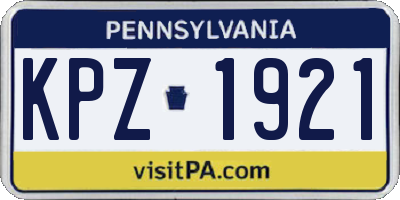 PA license plate KPZ1921
