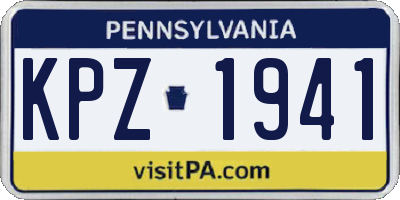 PA license plate KPZ1941