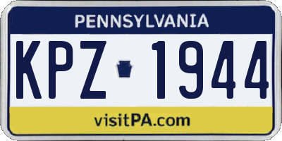PA license plate KPZ1944