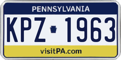 PA license plate KPZ1963