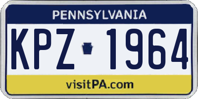 PA license plate KPZ1964