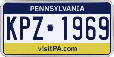 PA license plate KPZ1969
