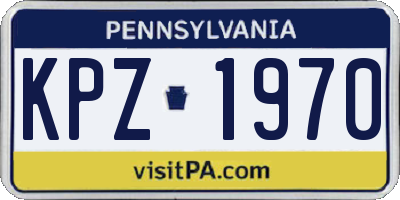 PA license plate KPZ1970