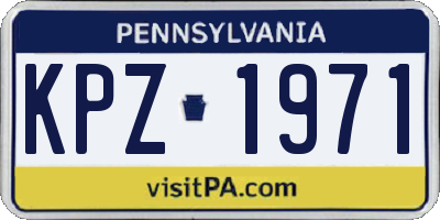 PA license plate KPZ1971