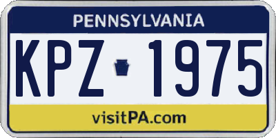 PA license plate KPZ1975