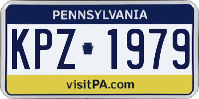 PA license plate KPZ1979