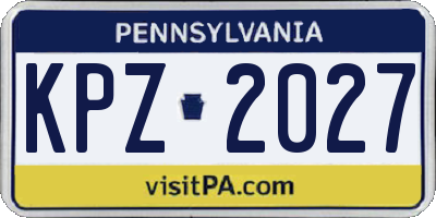 PA license plate KPZ2027