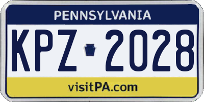 PA license plate KPZ2028
