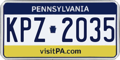 PA license plate KPZ2035