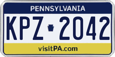 PA license plate KPZ2042