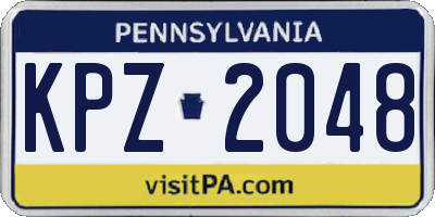 PA license plate KPZ2048