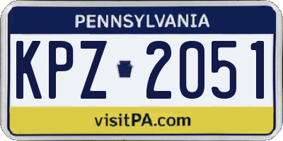 PA license plate KPZ2051