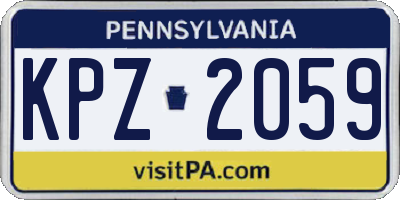 PA license plate KPZ2059