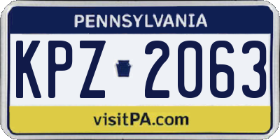 PA license plate KPZ2063