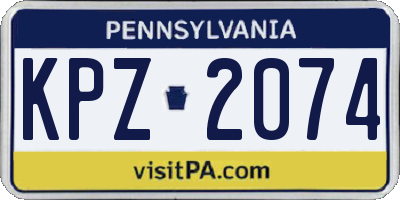 PA license plate KPZ2074
