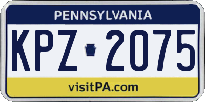 PA license plate KPZ2075