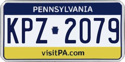 PA license plate KPZ2079