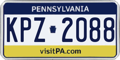 PA license plate KPZ2088
