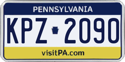 PA license plate KPZ2090
