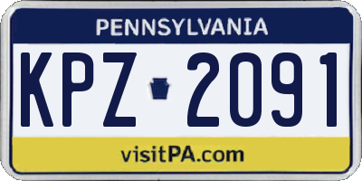 PA license plate KPZ2091