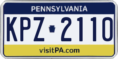 PA license plate KPZ2110