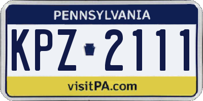 PA license plate KPZ2111