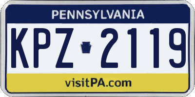 PA license plate KPZ2119