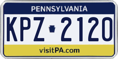 PA license plate KPZ2120