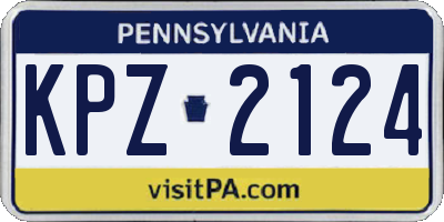 PA license plate KPZ2124