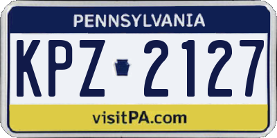 PA license plate KPZ2127