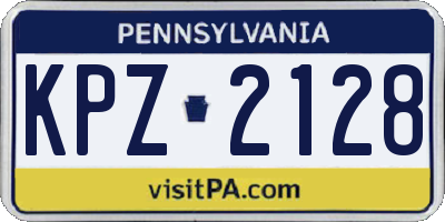 PA license plate KPZ2128