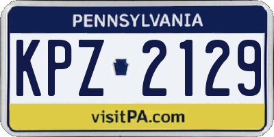 PA license plate KPZ2129