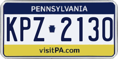 PA license plate KPZ2130